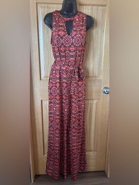 #43 Jules and Leopold Patterned Jumpsuit  18-20” PTP 16-18” waist